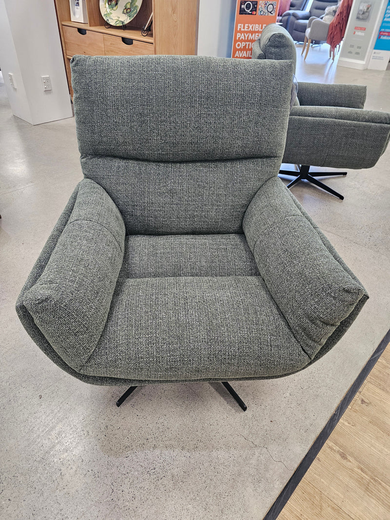 Jonah Swivel Chair with Auto Return Green Tweed