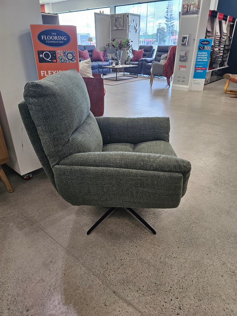 Jonah Swivel Chair with Auto Return Green Tweed