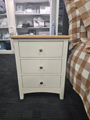 Jessica 3 Drawer Bedside Oak Top