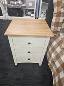 Jessica 3 Drawer Bedside Oak Top