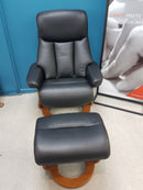 Bella  Recliner with Footstool Black