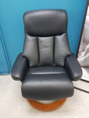 Bella  Recliner with Footstool Black
