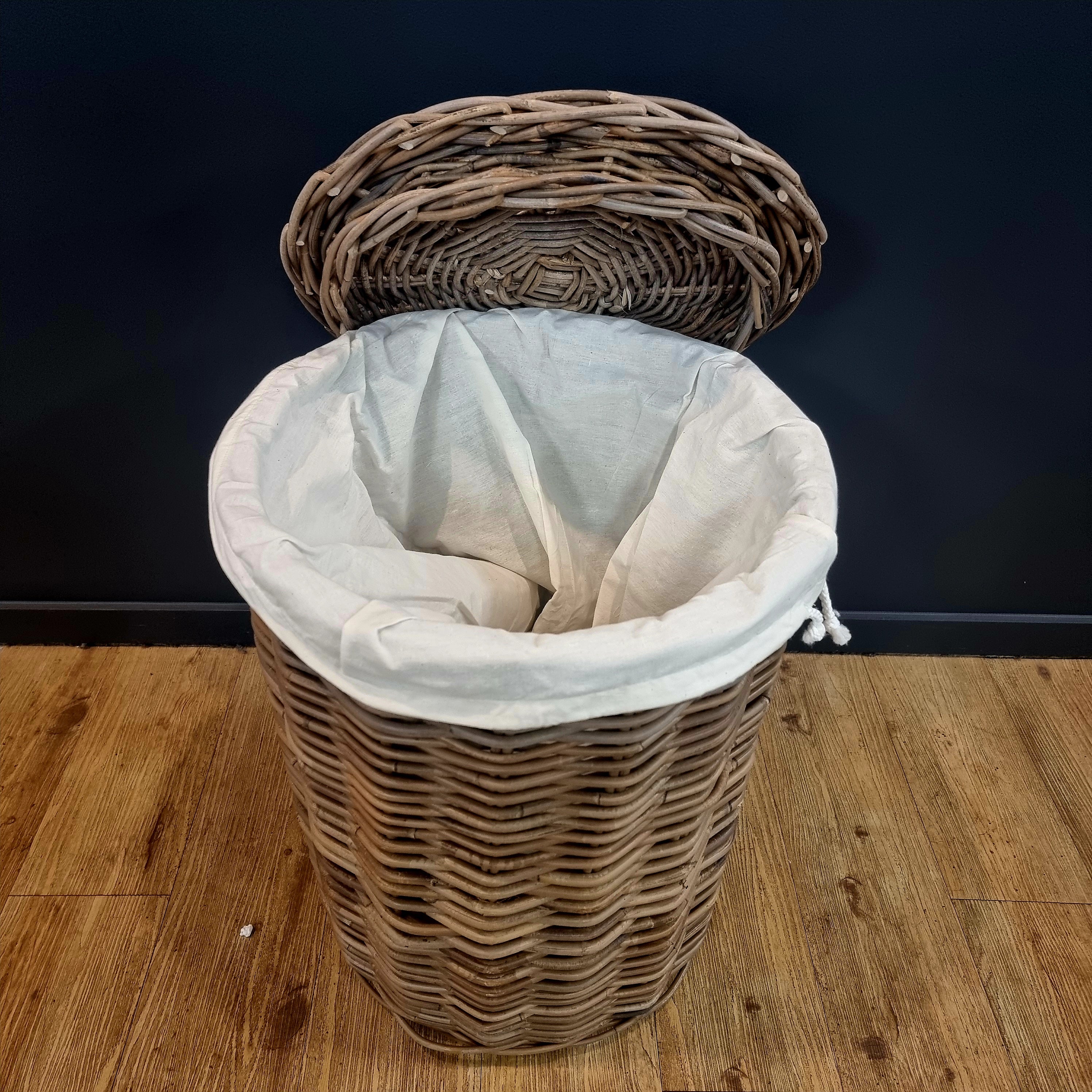 Oval Wicker Laundry Basket - Larger Cross