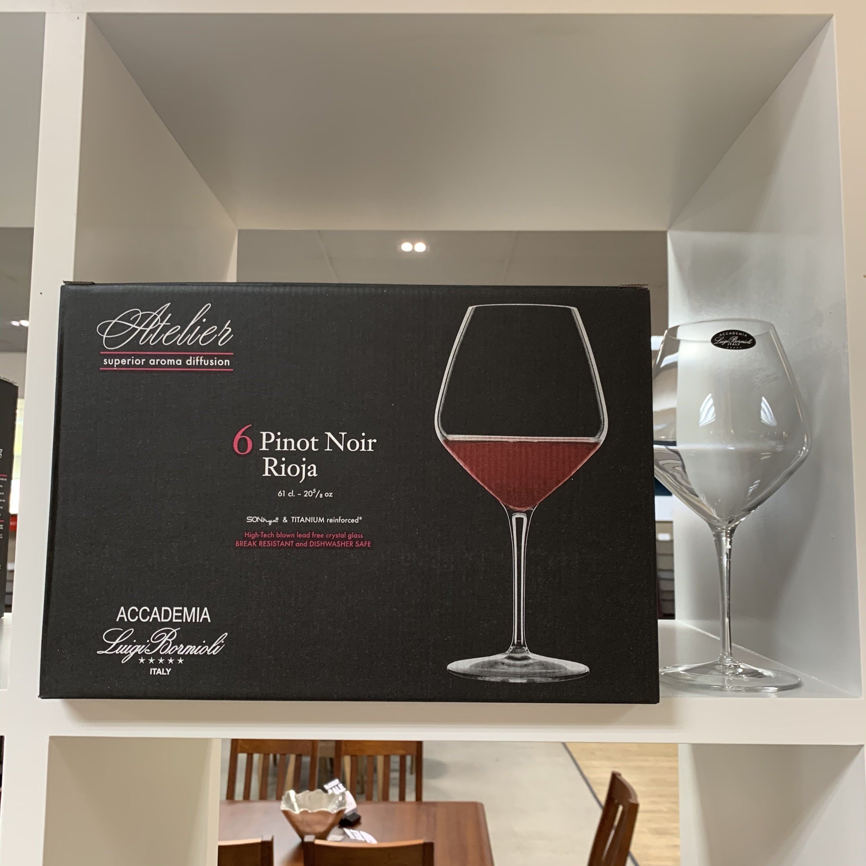 Luigi Bormioli Atelier Pinot Noir Wine Glass, 20-5/8-Ounce, Set of 6