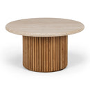Rho Travertine Top Coffee Table