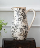 Black Floral Jug Tall