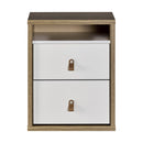 Taylor 2 Drawer Bedside with Leather Pull