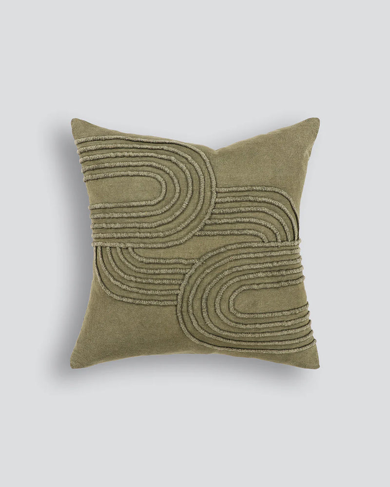 Gatsby Olive Feather Cushion