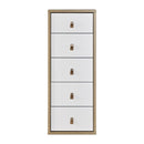Taylor 5 Drawer Slimboy With Leather Pulls