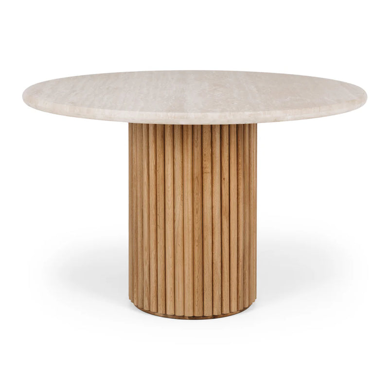 Rho Travertine Top Dining Table