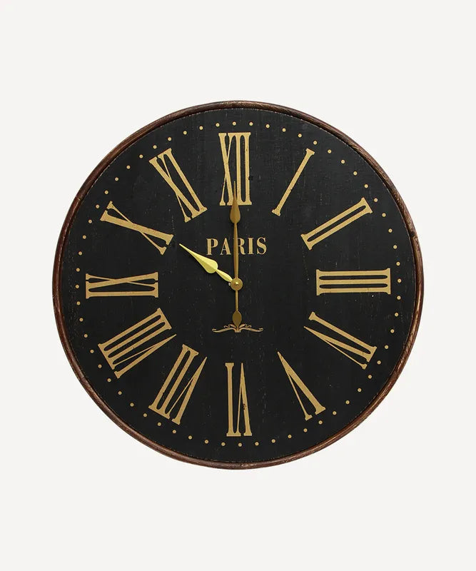 Noir Wood Paris Wall Clock