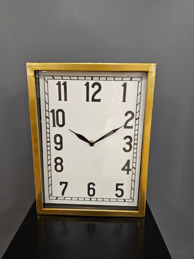 Old Gold Rectangle Wall Clock