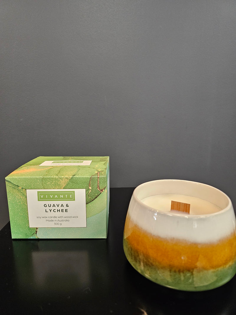 Guava & Lychee Ceramic Candle