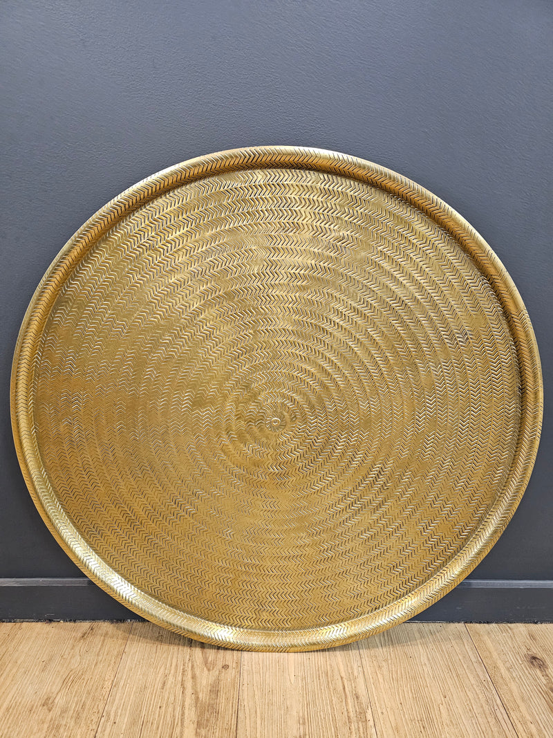 Ravello Large Etched Tray Antique Brass Finish