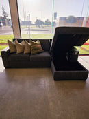 Sloane 3 Seater Chaise with Sofa Bed Midnight