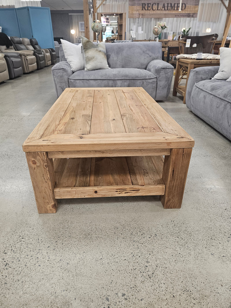 Dandou Rectangle Coffee Table Pine With Shelf