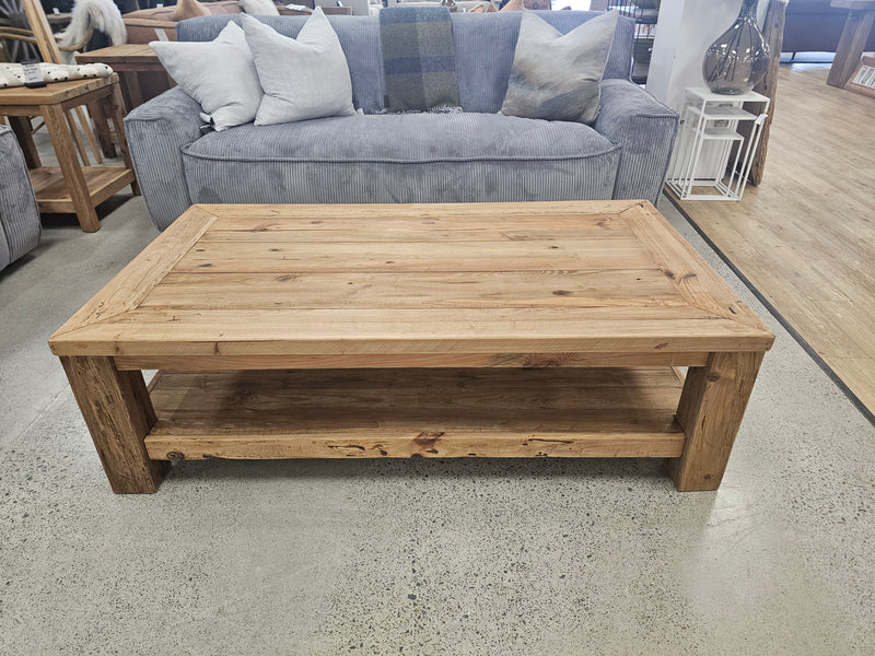 Dandou Rectangle Coffee Table Pine With Shelf