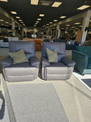 Ainsley Leather Lounge Suite Graphite Electric