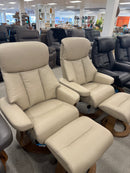 Bella  Recliner with Footstool Tahitian Cream