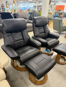 Alfredo Recliner with Footstool Black Noir