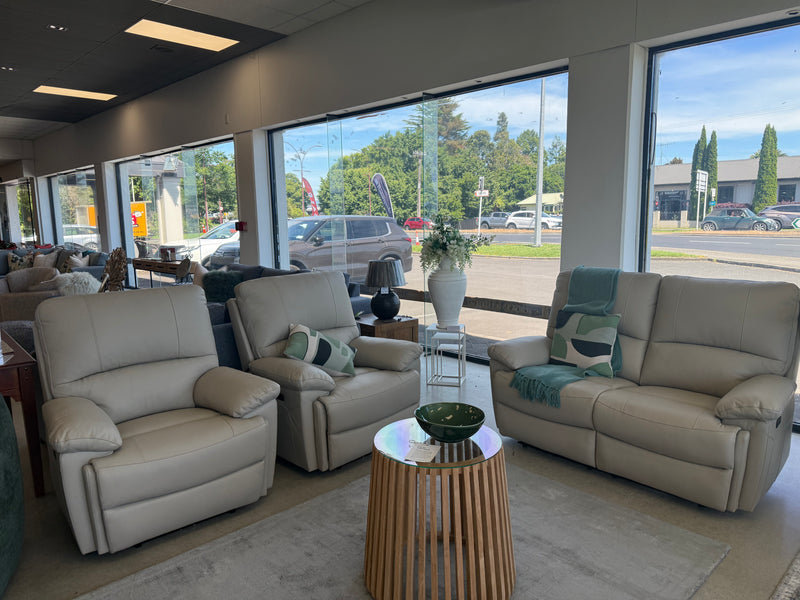 Ainsley 2+1+1 Leather Lounge Suite Electric Gray