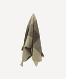 Beige Brown Plaid  Fringe Throw