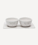 Dragonfly Stoneware White Condiment Set