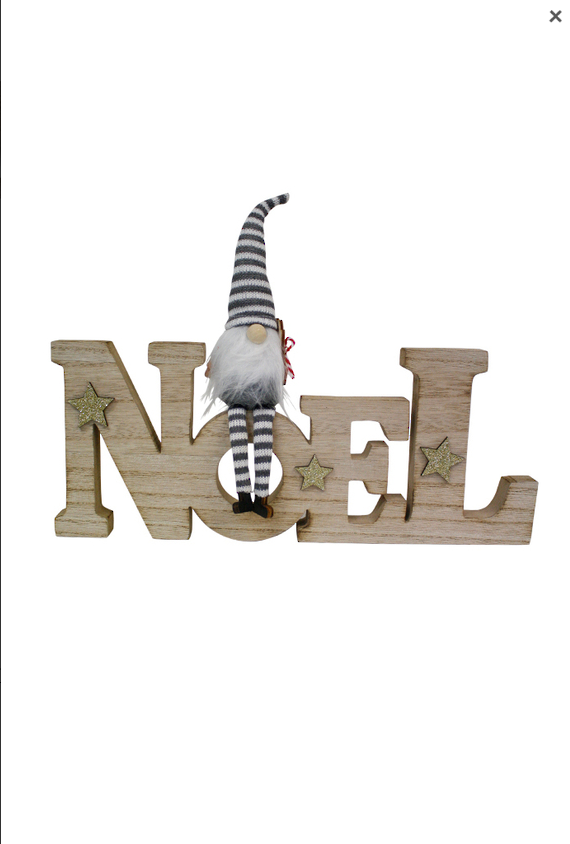 Noel Wooden Sign with Gonk