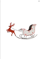 Metal Sleigh with Reindeer