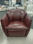 Shelly Swivel  Chair - Leather Burgundy