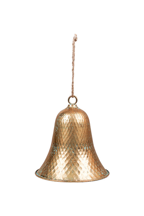 Gold Antique Textured Bell Large