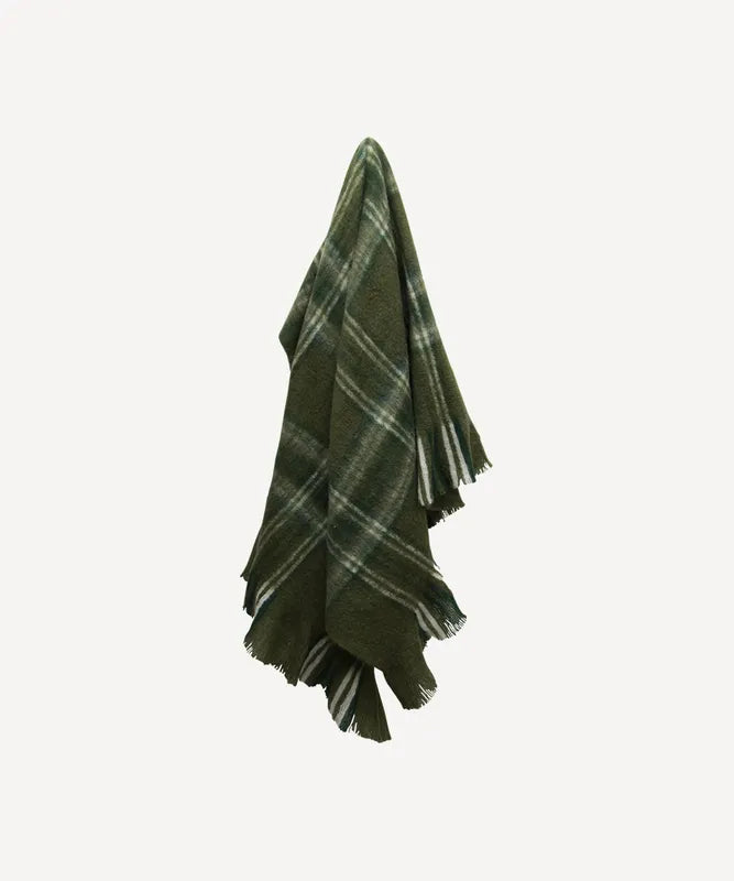 Plaid Green Throw