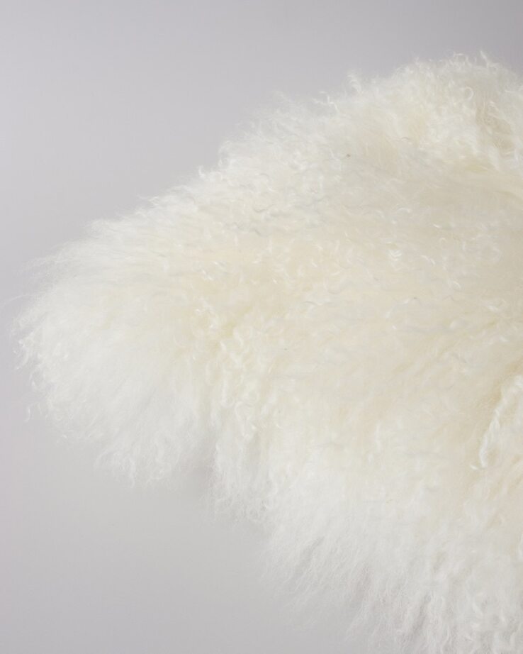 Meru Tibetan Lamb Cushion - Natural White