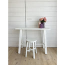 Teak Round Stool White  45cm