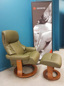 Angelo Recliner with  Footstool Olive Green