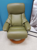 Angelo Recliner with  Footstool Olive Green
