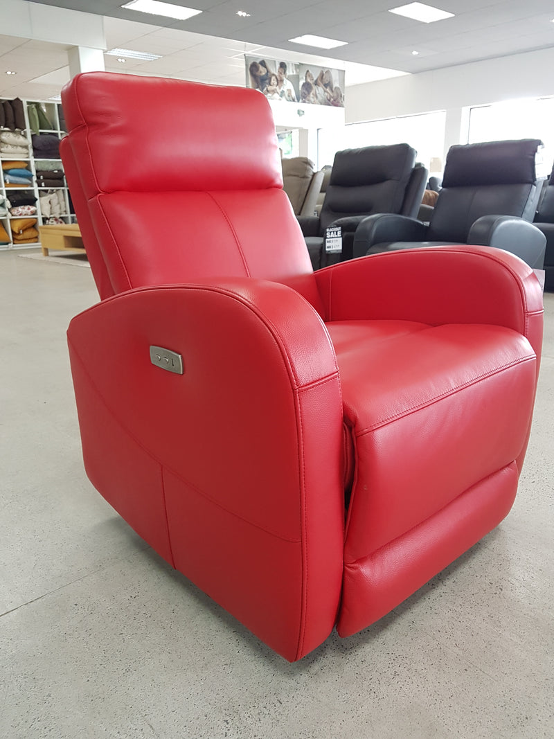 Lexi Leather Electric Recliner Chair-Red