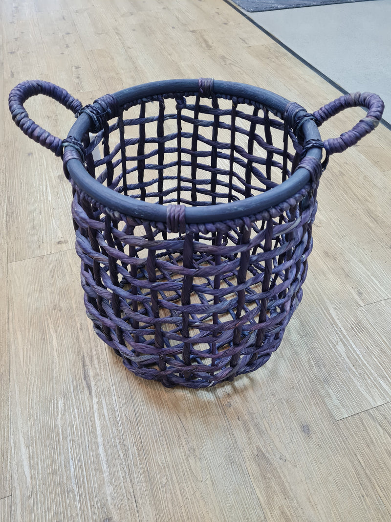 Large Navy Open weave Basket