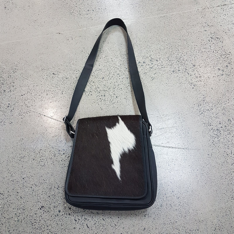 Madrid Hairon and Black leather trim Shoulder Bag