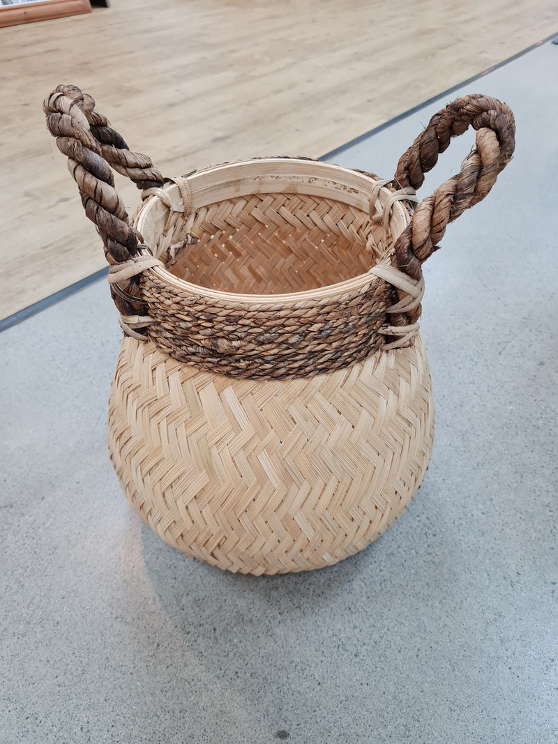 Chevron Weave Basket Natural