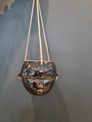 Mask Hanging Plant Pot Round Brown