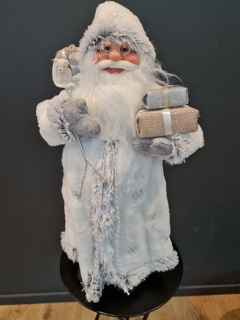 Santa with White & Grey Sequin Coat