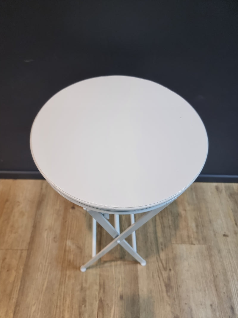 Rimmed Tall Folding Table White