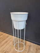 Kenji Metal Floor Planter Tall White