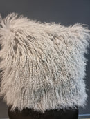 Meru Tibetan Lamb Cushion - Silver Grey
