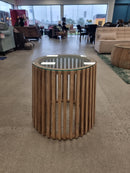 Crusoe Round Slatted Side Table