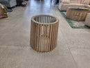 Crusoe Round Slatted Side Table