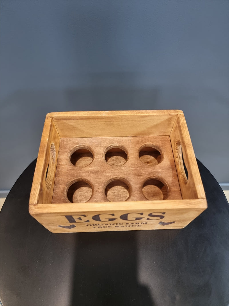 Vintage Inspired Wooden Egg Box Natural  6