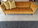 Merlot 3 Seater Gold Velvet