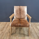 Unique Goat Skin Chair & Stool Tan